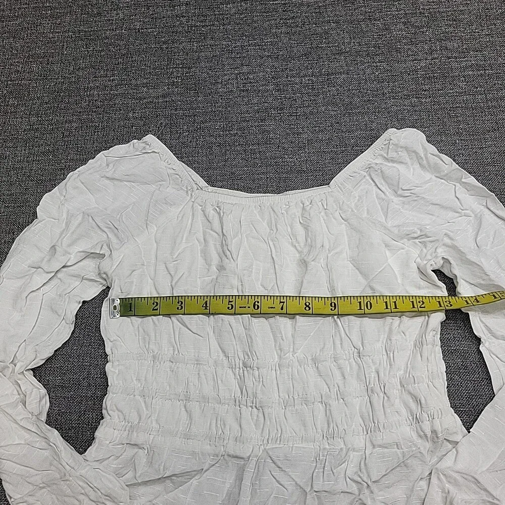 Kids Girls Long Sleeve Ruched Waist Everyday Blouse Top X-Large Size 14 White